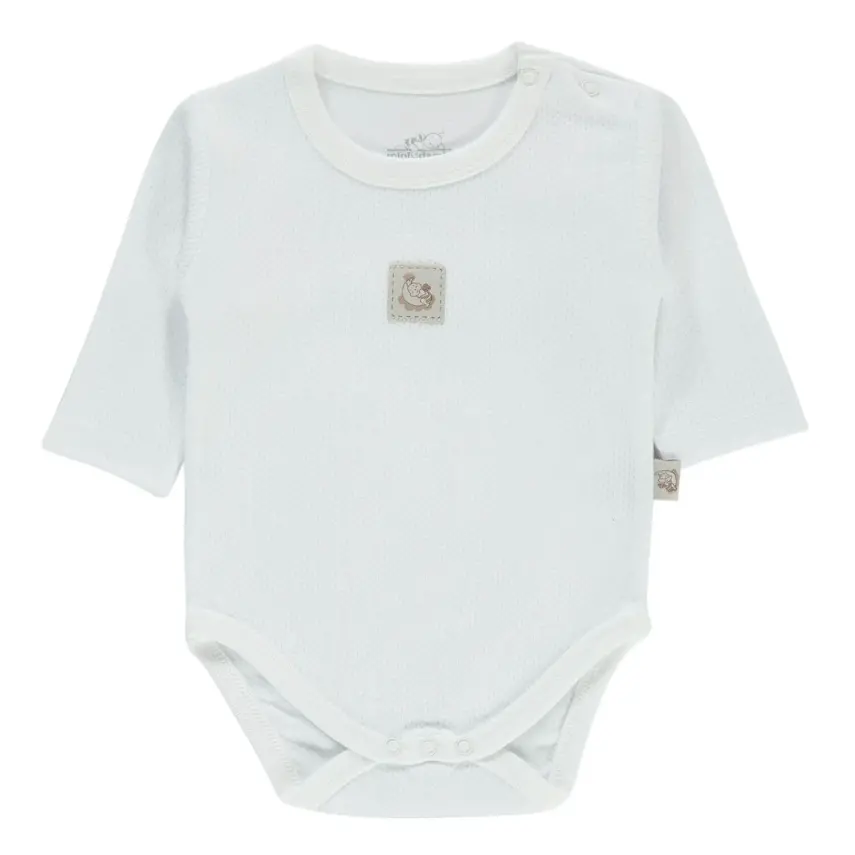 Mini Damla Body Uzun Kol Armalı Beyaz - 1