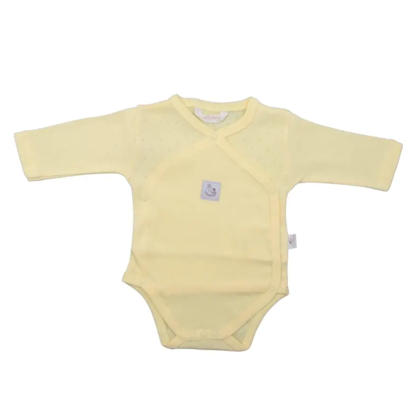 Mini Damla Body Uzun Kol Kruvaze Armalı Sarı - 1