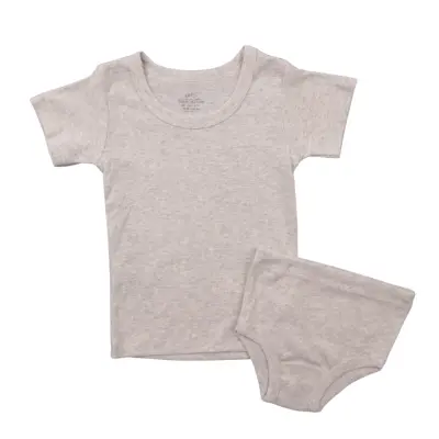 Mini Damla Çamaşır Takımı Kısa Kol Gri Melanj