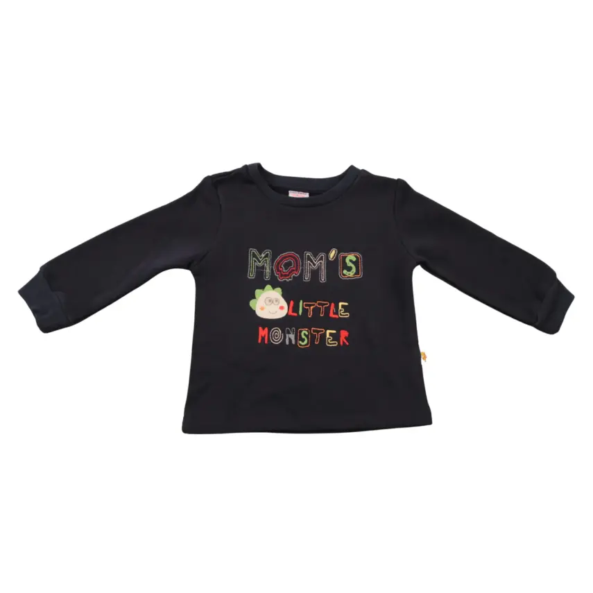Mini Damla Çocuk Sweatshirt Dinazor Lacivert - 1
