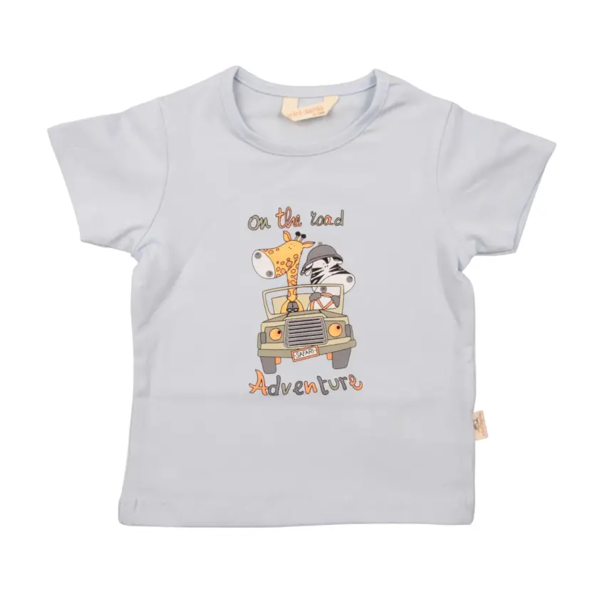 Mini Damla Çocuk T-Shirt Safari Mavi - 3