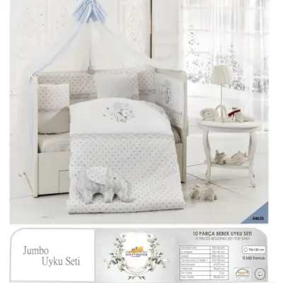 Mini Damla Jumbo Uyku Seti 75x130 cm Mavi