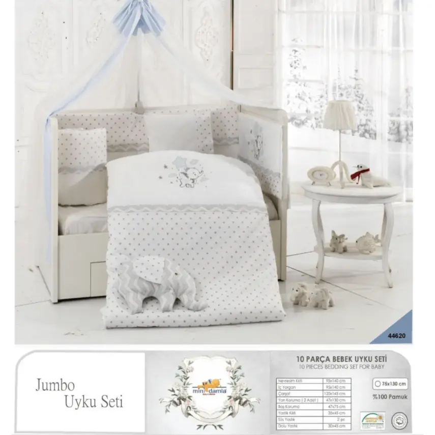 Mini Damla Jumbo Uyku Seti 75x130 cm Mavi - 1