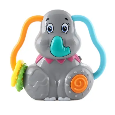 Minik Eller Müzikli Fil - Işıklı Müzikli Diş Kaşıyıcı ve Çıngırak