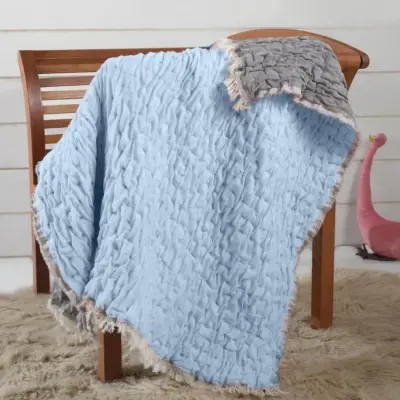 Mixi Baby Müslin Battaniye İçi Dolgulu 100x120cm Mavi