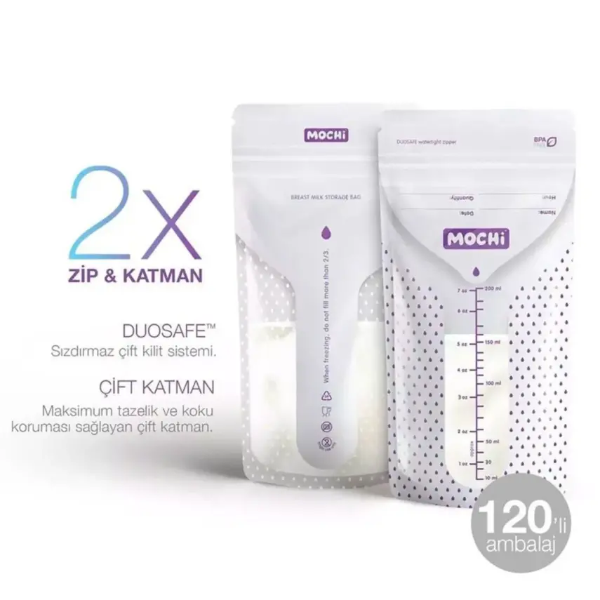 Mochi Anne Sütü Saklama Poşeti 200 ml 120li - 19