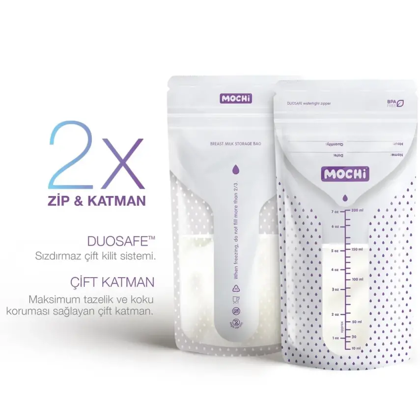 Mochi Anne Sütü Saklama Poşeti 200 ml 50li - 15