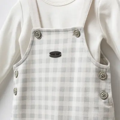 Moi Noi Bebek Salopet Ekose Desenli Unisex (1)