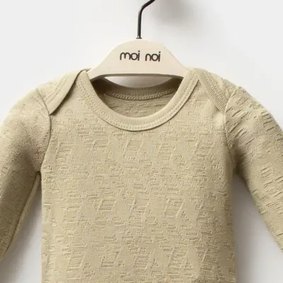 Moi Noi Bebek Uzun Kollu Çıtçıtlı Body Amerikan Yaka Haki Unisex - 3