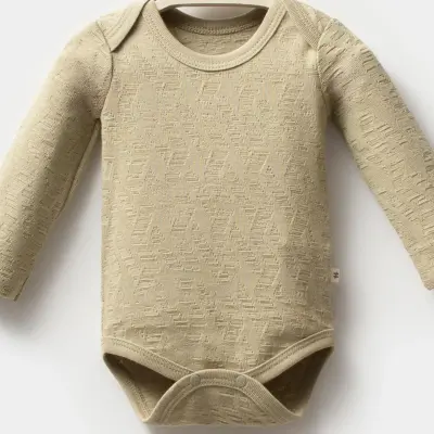Moi Noi Bebek Uzun Kollu Çıtçıtlı Body Amerikan Yaka Haki Unisex (1)