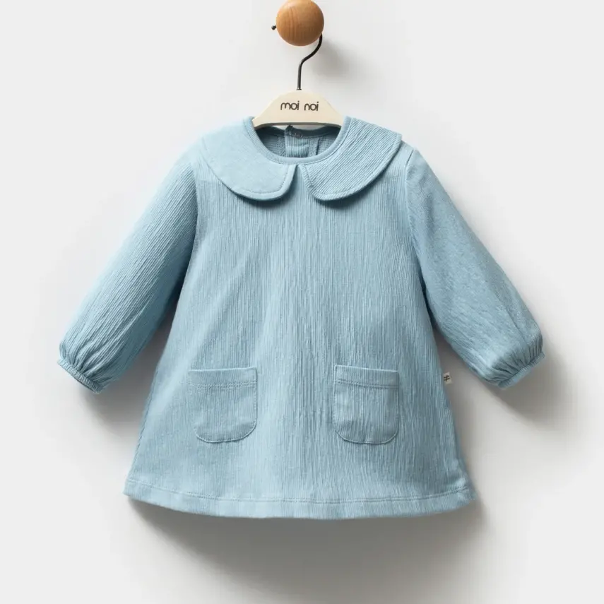 Moi Noi Cepli Bebe Yaka Bebek Elbise Ekru - 1