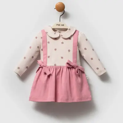 Moi Noi Elbise Bodyli Flowers Mürdüm