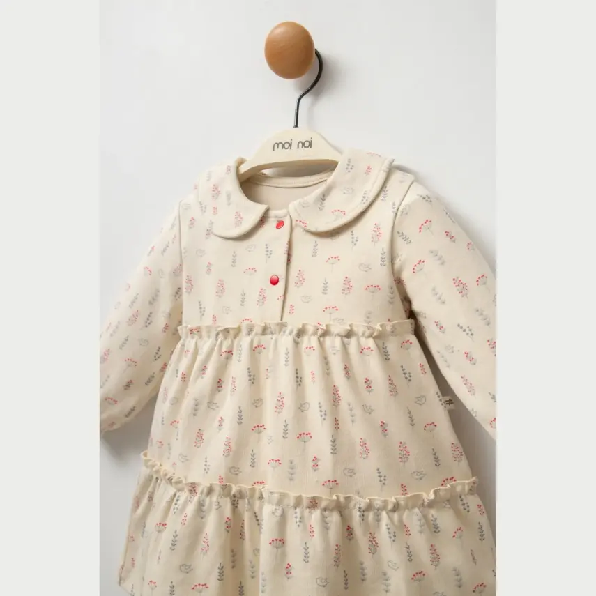 Moi Noi Elbise Düğmeli Kokina Bej - 5