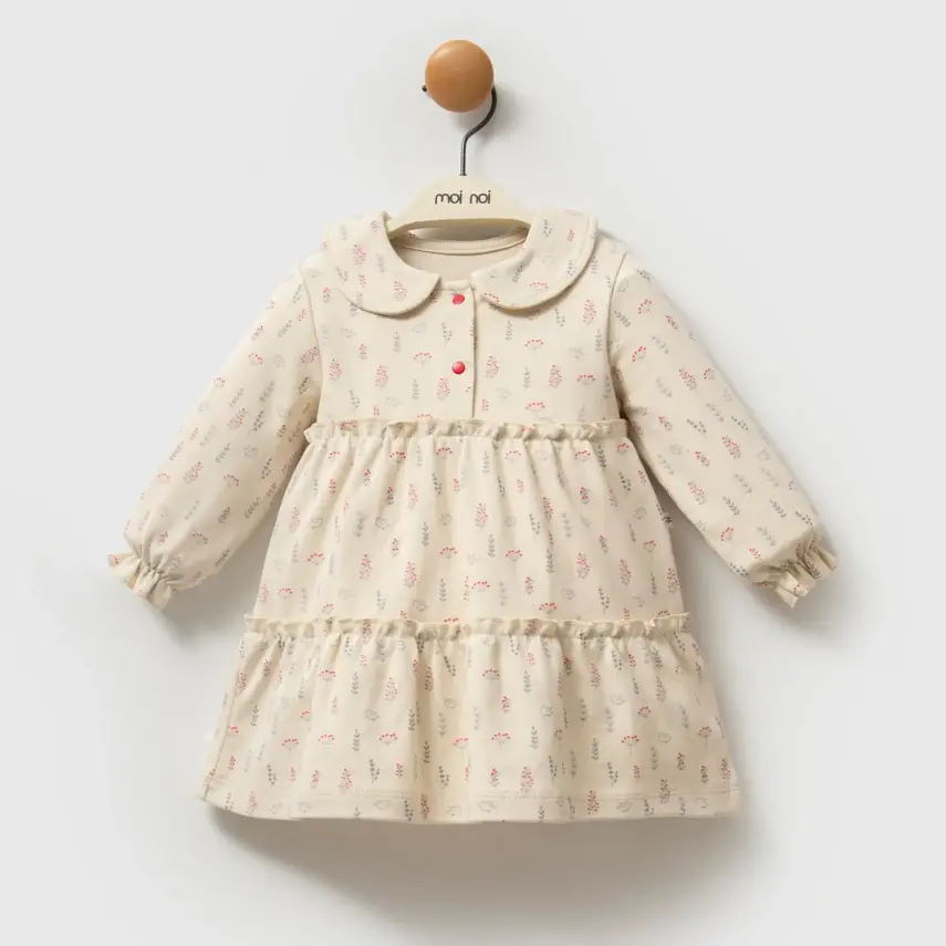 Moi Noi Elbise Düğmeli Kokina Bej - 1