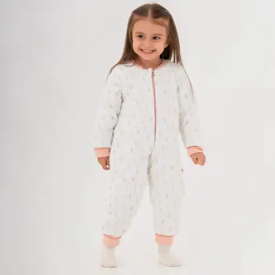 Moi Noi Fermuarlı Uzun Kollu Kışlık Bebek Çocuk Uyku Tulumu Lale 2,5 Tog - 3