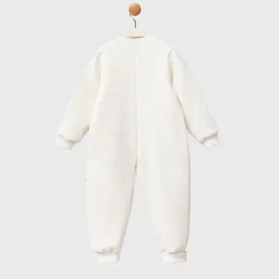 Moi Noi Fermuarlı Uzun Kollu Kışlık Uyku Tulum Waffle Ekru 2,5 Tog - 6