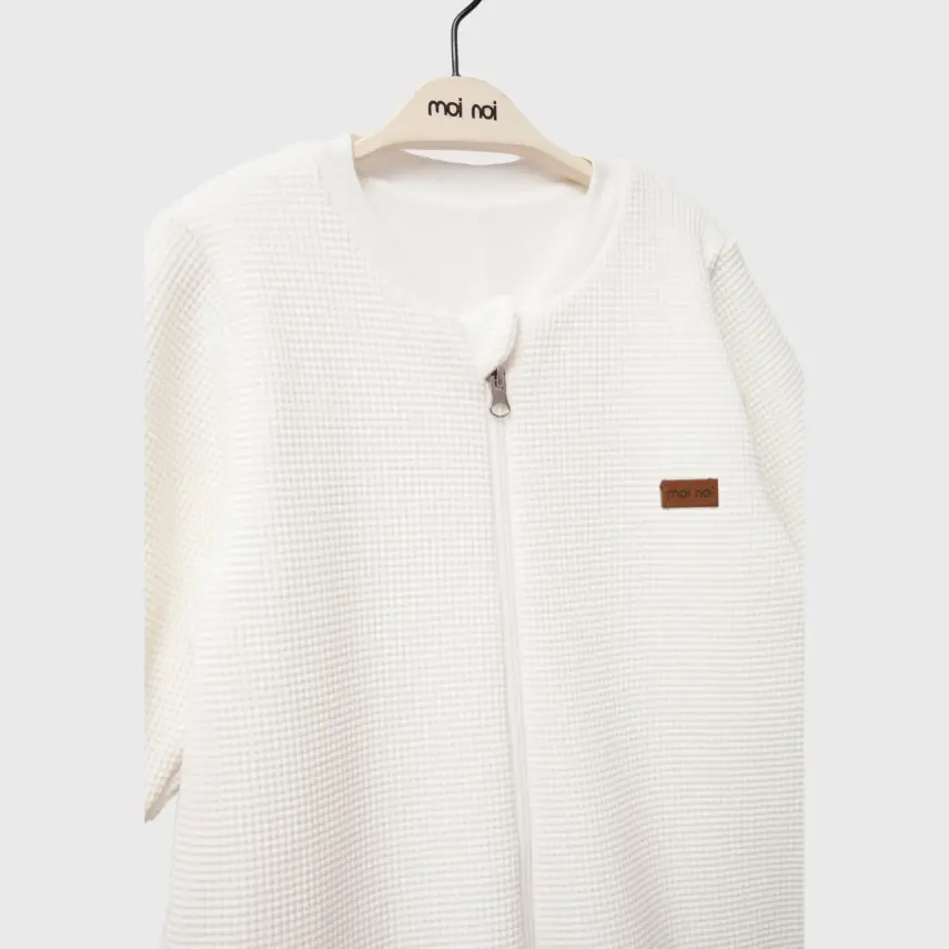 Moi Noi Fermuarlı Uzun Kollu Kışlık Uyku Tulum Waffle Ekru 2,5 Tog - 16