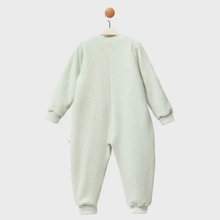 Moi Noi Fermuarlı Uzun Kollu Kışlık Uyku Tulum Waffle Mint 2,5 Tog - 5