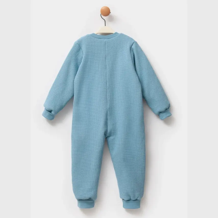 Moi Noi Fermuarlı Uzun Kollu Kışlık Uyku Tulum Waffle Petrol 2,5 Tog - 2