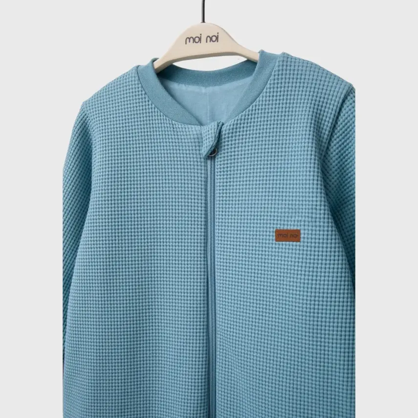 Moi Noi Fermuarlı Uzun Kollu Kışlık Uyku Tulum Waffle Petrol 2,5 Tog - 3