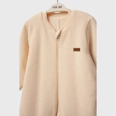 Moi Noi Fermuarlı Uzun Kollu Kışlık Uyku Tulum Waffle Sarı 2,5 Tog - 12