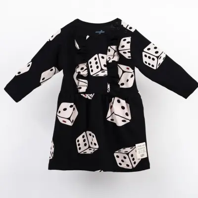 Moi Noi Fırfırlı Siyah Bebek Elbise (1)