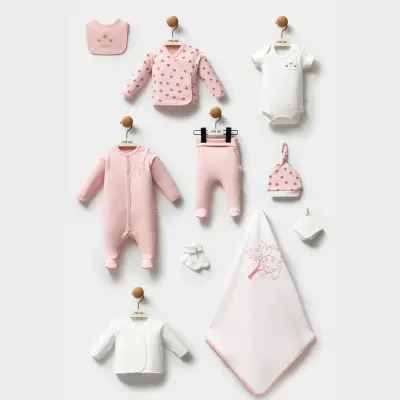 Moi Noi Kız Bebek Hastane Çıkışı 10Lu Yaprak Pembe