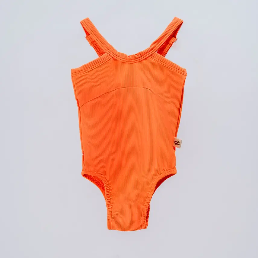 Moi Noi Kız Bebek Mayo Çizgili Turuncu - 1
