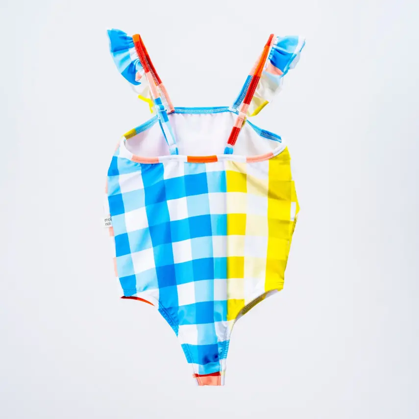 Moi Noi Kız Bebek Mayo Desenli Bej - Plaid - 2