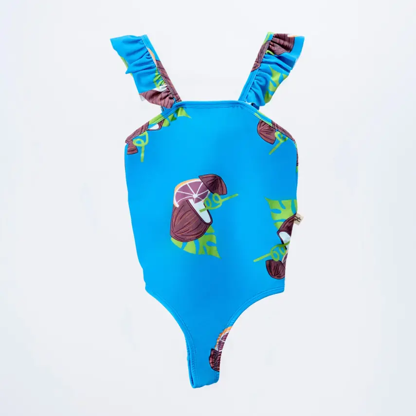 Moi Noi Kız Bebek Mayo Desenli Mavi - 1