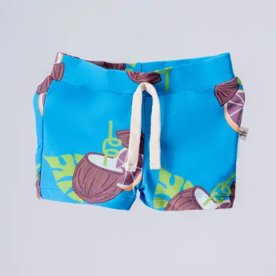 Moi Noi Şort Kız Bebek Mayo Desenli Mavi