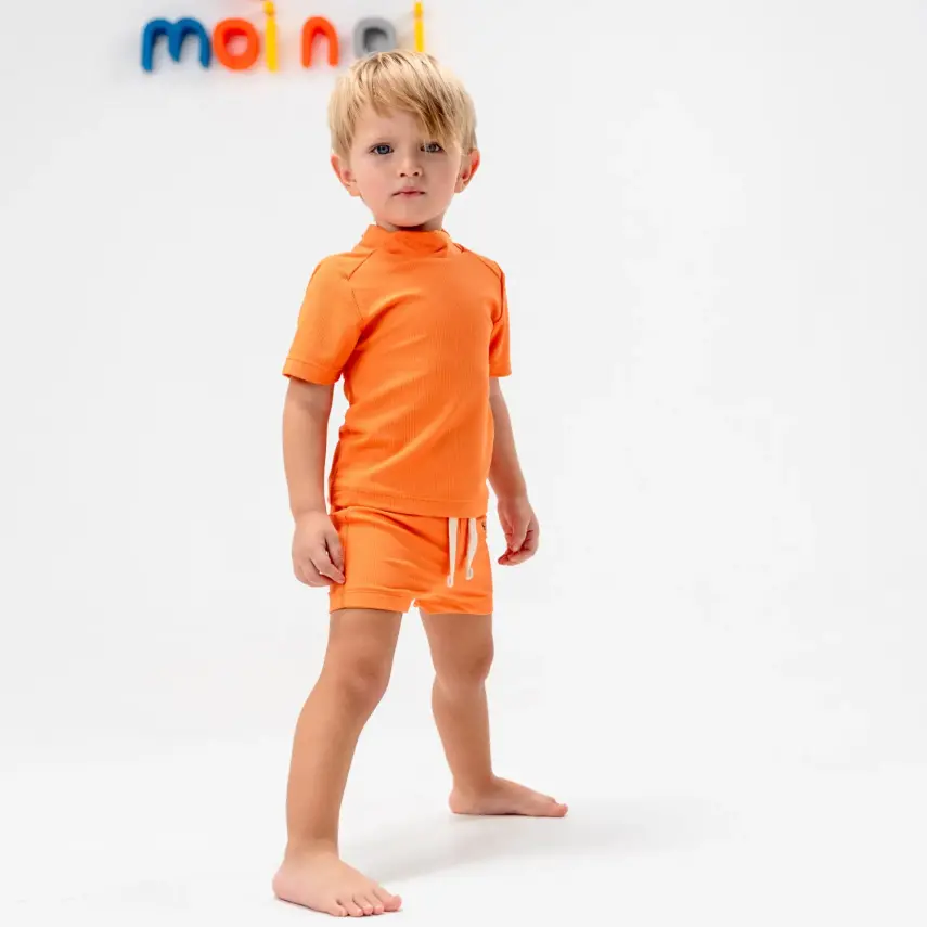 Moi Noi Şort Mayo Çizgili Turuncu - 2