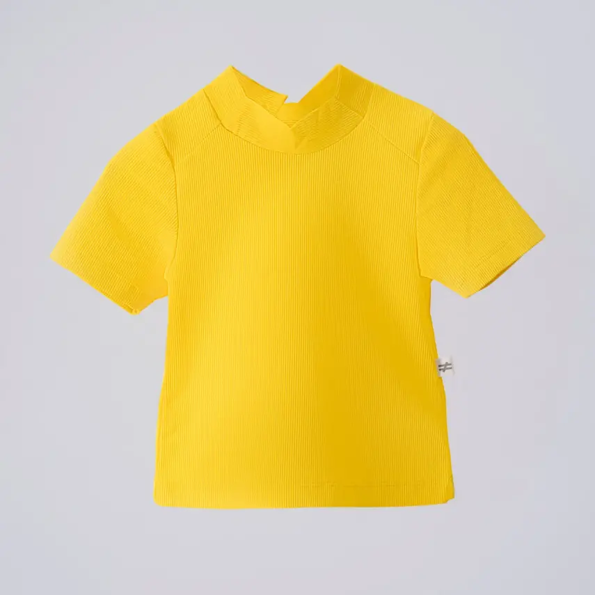 Moi Noi T-Shirt Kız Çocuk Mayo Çizgili Sarı - 1