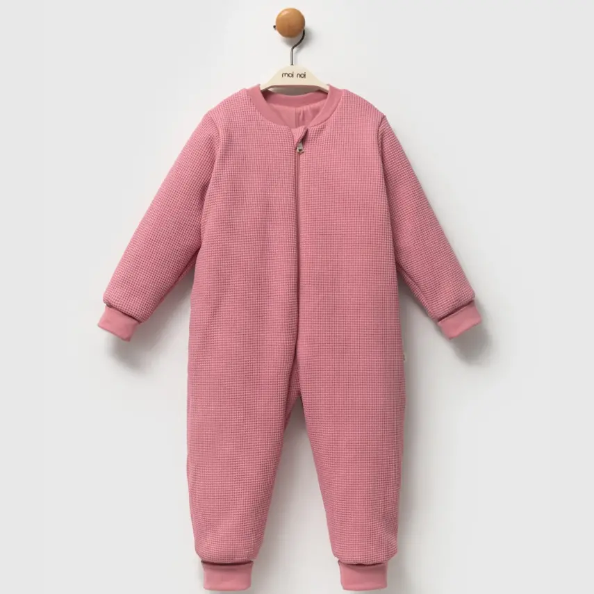 Moi Noi Uyku Tulumu Çoraplı 2,5 Tog Waffle Gül Kurusu - 3