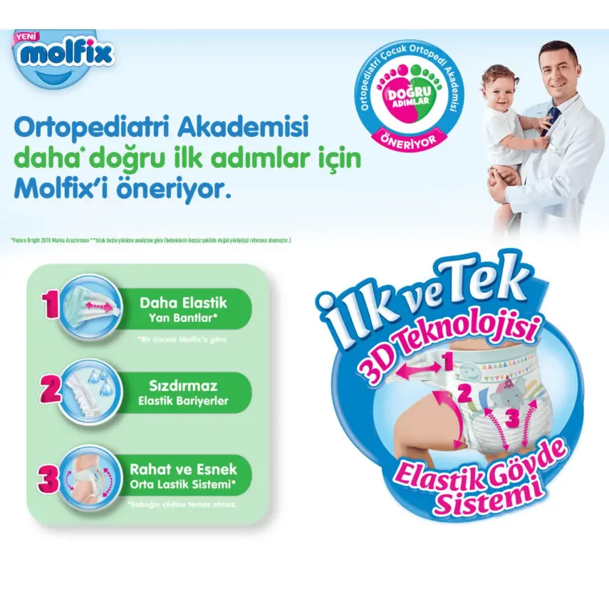 Molfix Bebek Bezi 3D 6 Beden Extra Large 15+ Kg Ultra Fırsat Paketi 186lı - 2