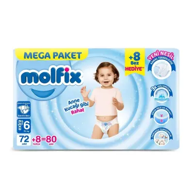 Molfix Bebek Bezi 6 Beden Extra Large 15+ Kg 80li Mega Paket - 4