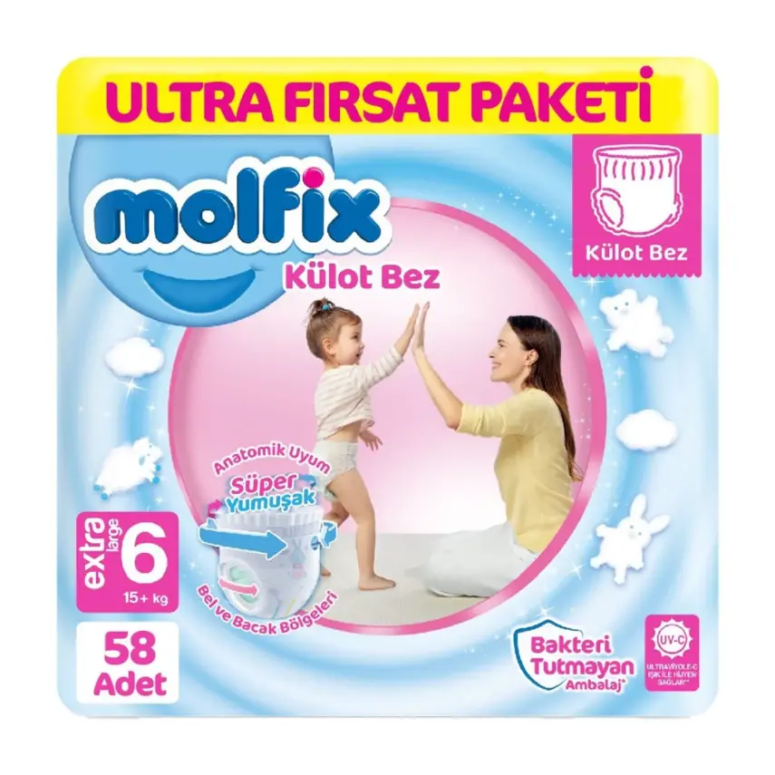 Molfix Külot Bebek Bezi 6 Beden Extra Large 58li Ultra Fırsat Paketi - 1