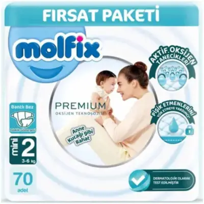 Molfix Premium Bebek Bezi 2 Beden Mini 70li Fırsat Paketi 