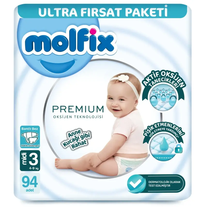 Molfix Premium Bebek Bezi 3 Beden Midi 94lü Ultra Fırsat Paketi - 2