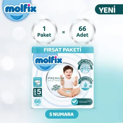 Molfix Premium Bebek Bezi 5 Beden Junior 66lı Ultra Fırsat Paketi - 3