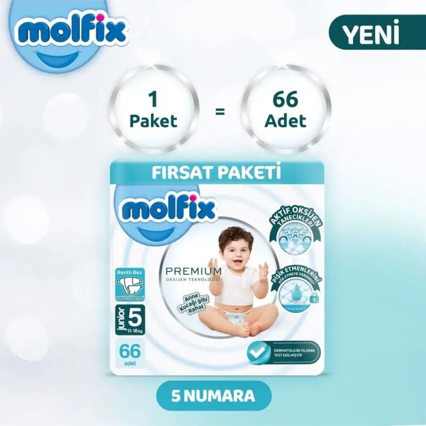 Molfix Premium Bebek Bezi 5 Beden Junior 66lı Ultra Fırsat Paketi - 3