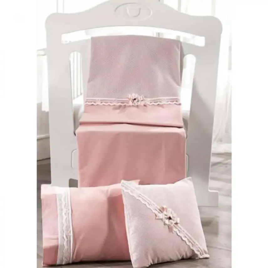Momishop Bebek Nevresim Takımı Romantica Pudra - 1