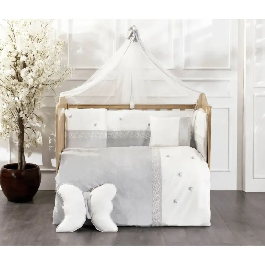 MomiShop Butterfly Uyku Seti Gri - 1