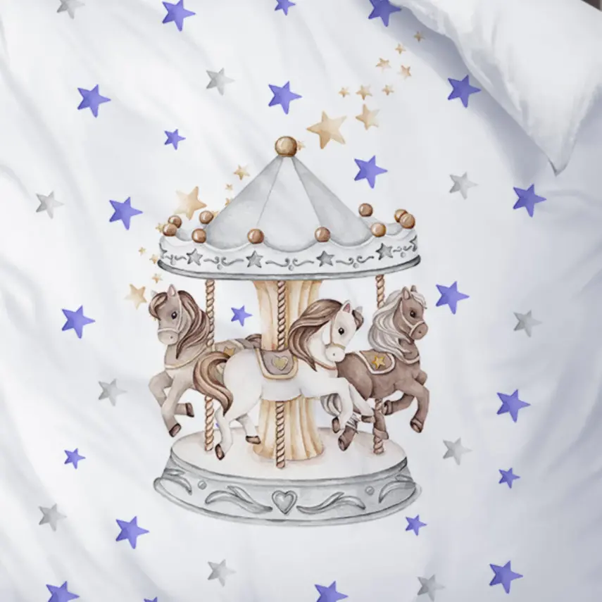 Momys Care Atlı Karınca Dönme Dolap Bebek Nevresim Takımı 100x150 Cm - 2