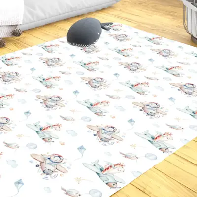 Momys Care Uçuş Macerası Çocuk Odası Halı Model 100x160 Cm (1)