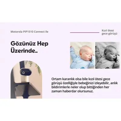 Motorola PİP1510 FHD Wifi  Connect Bebek Kamerası 5 inç LCD - 8