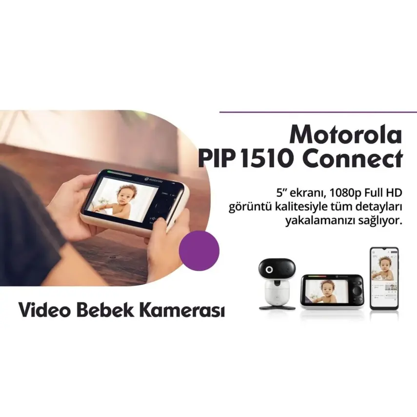 Motorola PİP1510 FHD Wifi  Connect Bebek Kamerası 5 inç LCD - 5