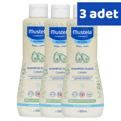 Mustela Gentle Avokado Papatya Özlü Bebek Şampuanı 500 ml x 3 Adet