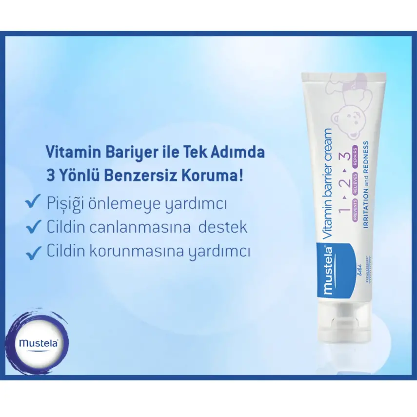 Mustela Vitamin Bariyer 1-2-3 Bebek Pişik Kremi 100 ml x 2 Adet - 2