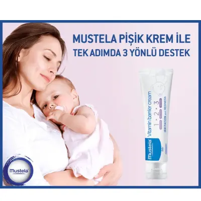 Mustela Vitamin Bariyer 1-2-3 Bebek Pişik Kremi 100 ml x 3 Adet - 7